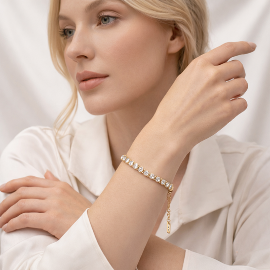 Aurelia Classic Tennis Link CZ Bracelet-Zariva