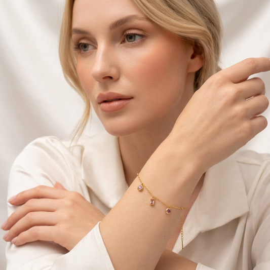 Elara Triple Charm Bracelet – Zariva