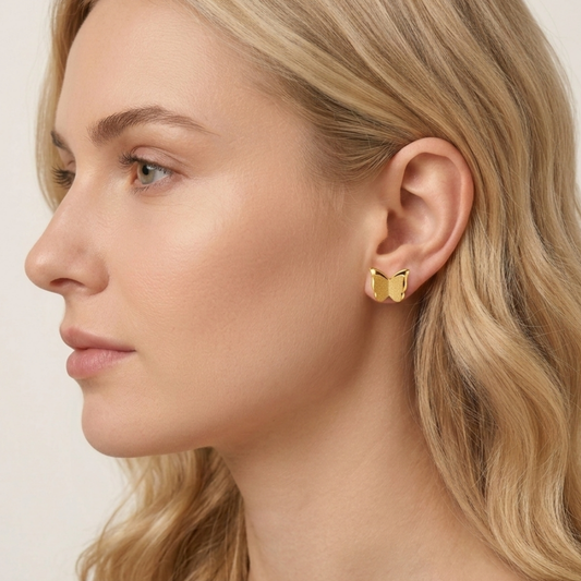 Aurelia Butterfly Gold Stud Earrings – Zariva