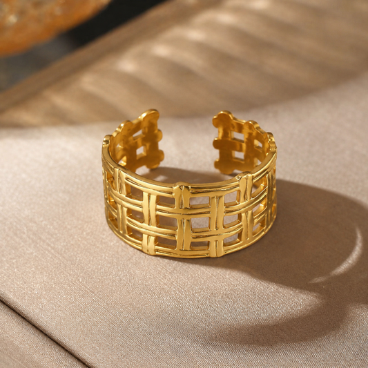 Golden Duo Statement Ring Set - Zariva