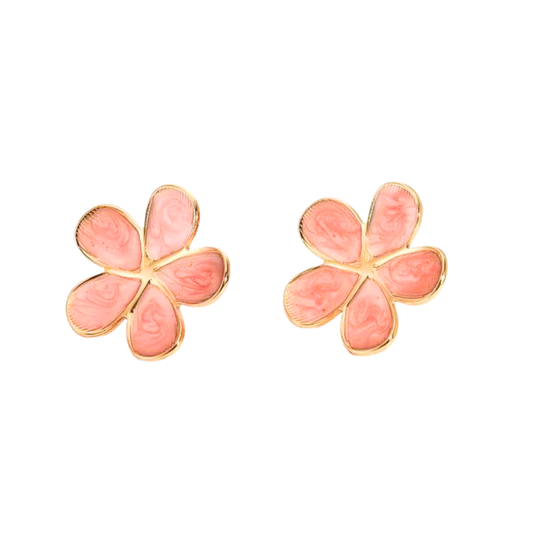 Bloom Orange Floral Petal Gold Earring – Zariva