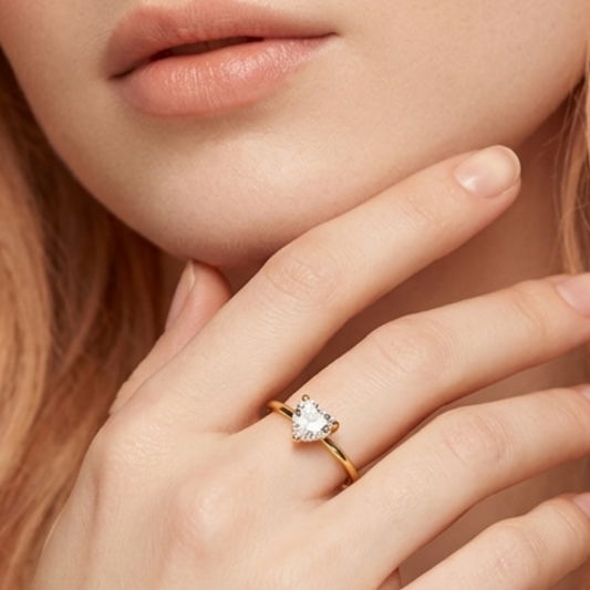 Amora Zircon Heart Solitaire Ring– Zariva