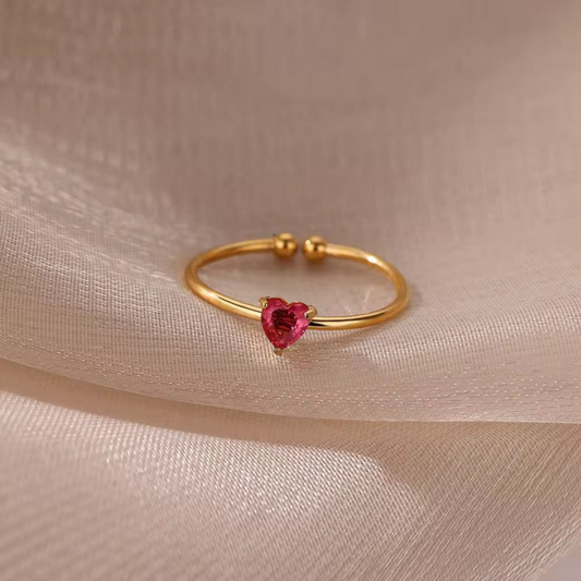 Amora Pink Heart Solitaire Ring– Zariva