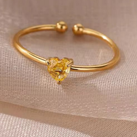 Amora Yellow Zircon Solitaire Ring– Zariva