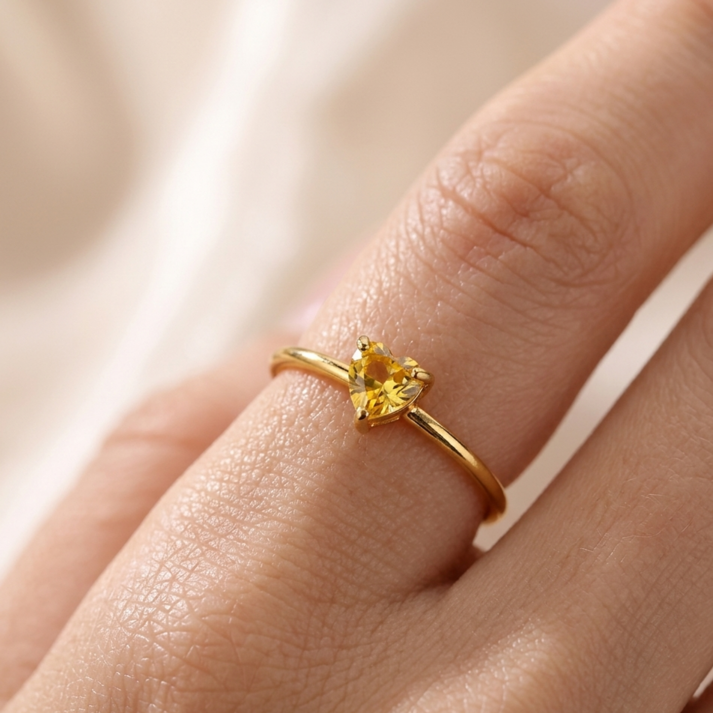 Amora Yellow Zircon Solitaire Ring– Zariva