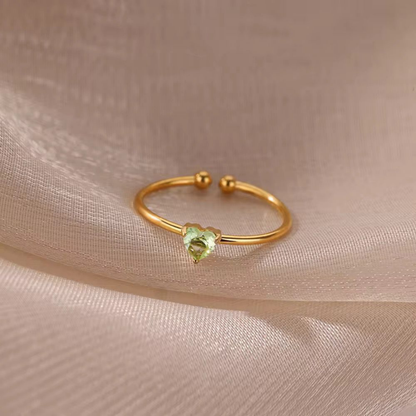 Amora Green Zircon Solitaire Ring– Zariva