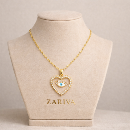 Celestia Evil Eye Heart Necklace – Zariva