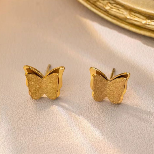 Aurelia Butterfly Gold Stud Earrings – Zariva
