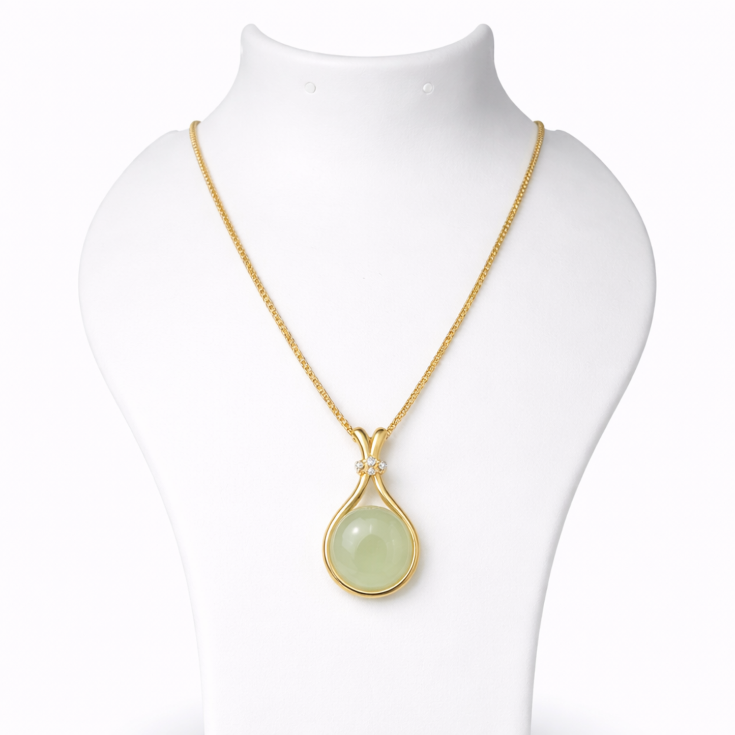 Celeste Jade Drop Gemstone Gold Necklace – Zariva