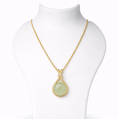 Celeste Jade Drop Gemstone Gold Necklace – Zariva
