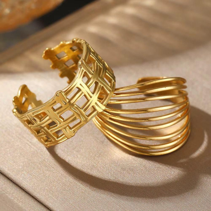 Golden Duo Statement Ring Set - Zariva