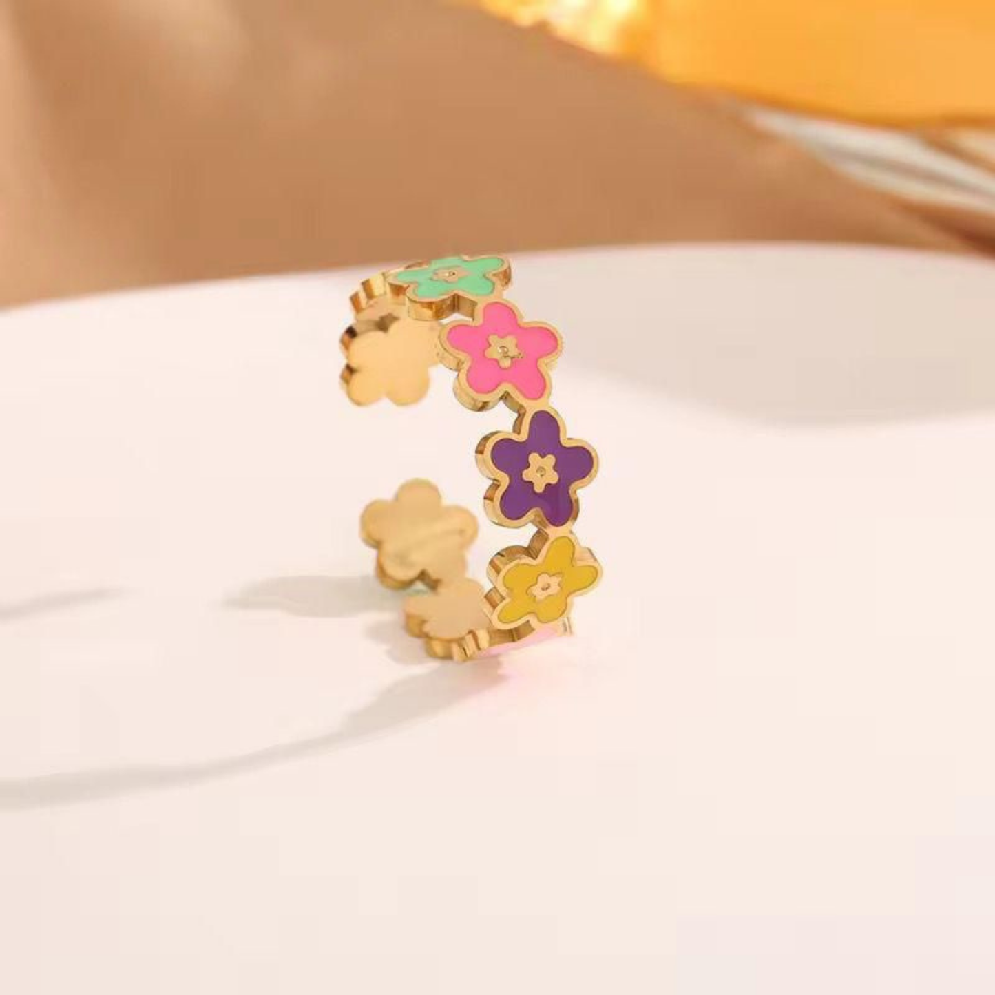 Bloom Multicolor Floral Ring - Zariva