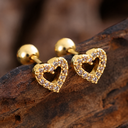 Heart Stud Earrings -Zariva
