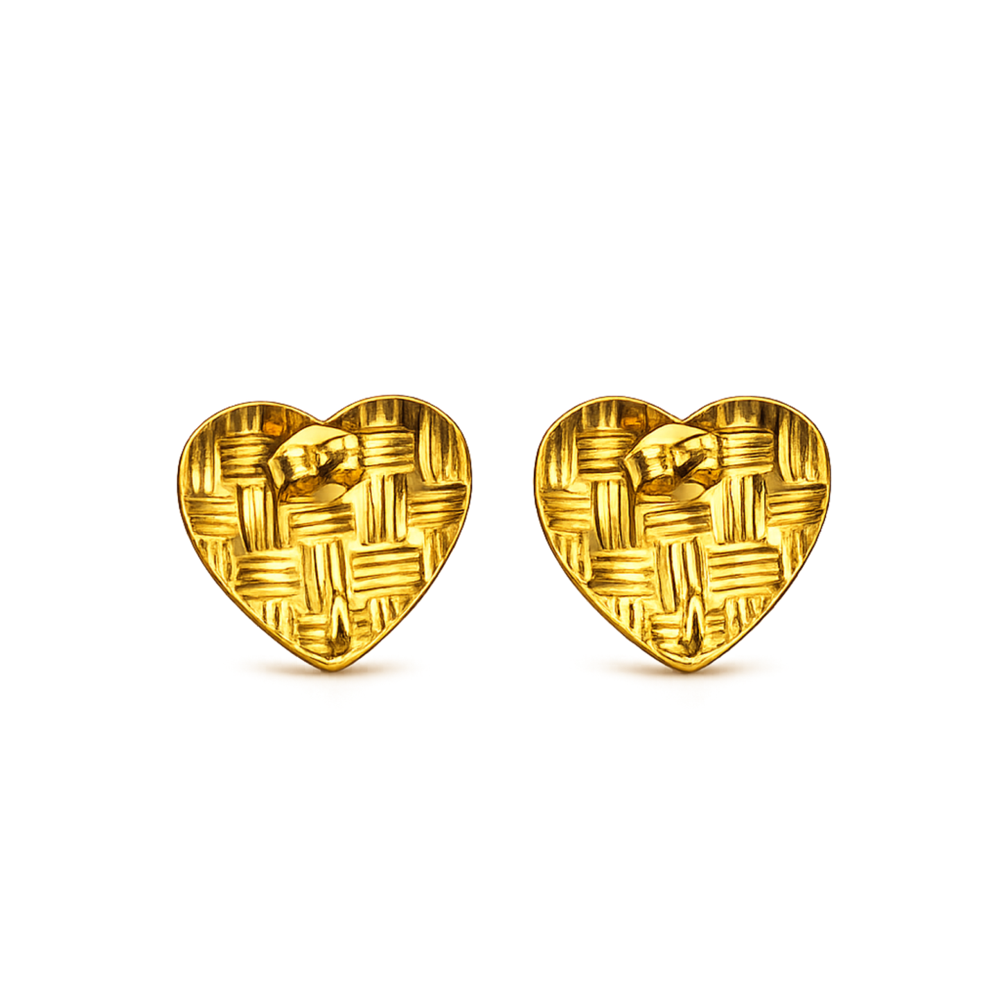 Woven Heart Stud Earring -Zariva