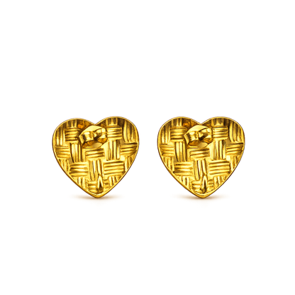 Woven Heart Stud Earring -Zariva