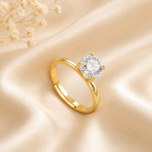 Celeste CZ Solitaire Ring- Zariva