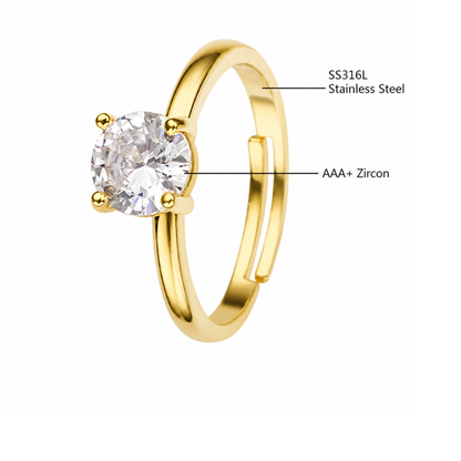 Celeste CZ Solitaire Ring- Zariva