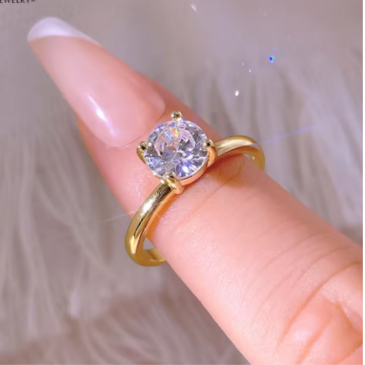 Celeste CZ Solitaire Ring- Zariva