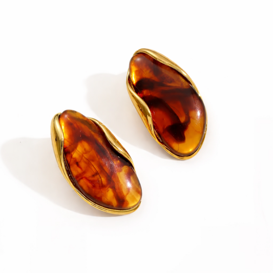 Amber Teardrop Stud Earrings – Zariva