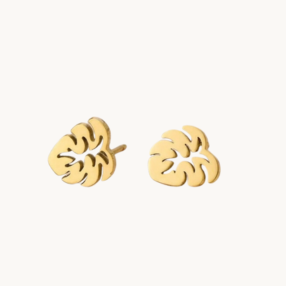 Monstera Élan Mini Stud Earrings