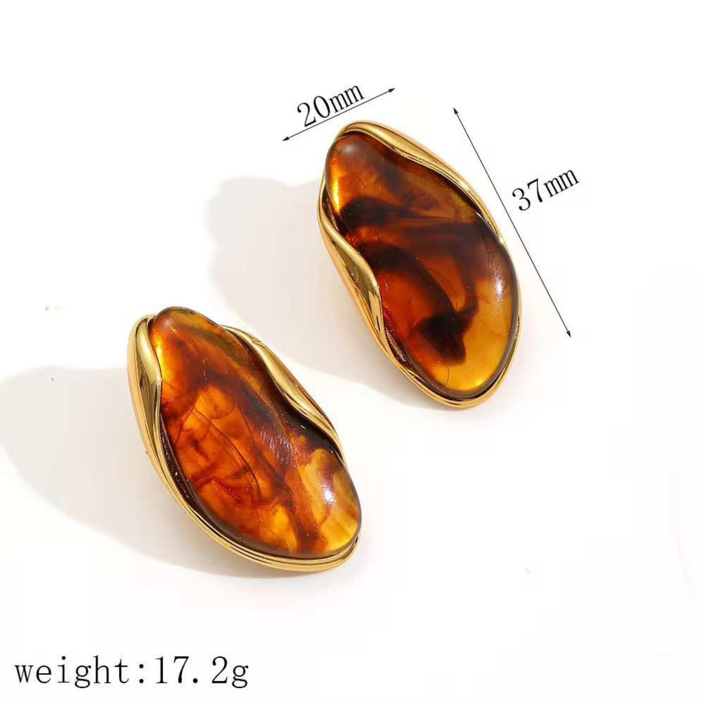Amber Teardrop Stud Earrings – Zariva