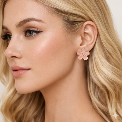 Bloom Orange Floral Petal Gold Earring – Zariva