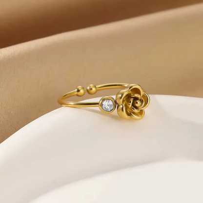 Golden Zircon Rose Ring– Zariva