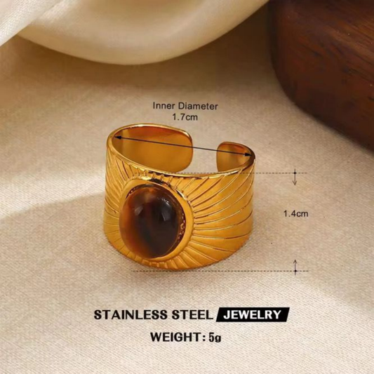 Solar Aura Tiger Eye Ring– Zariva