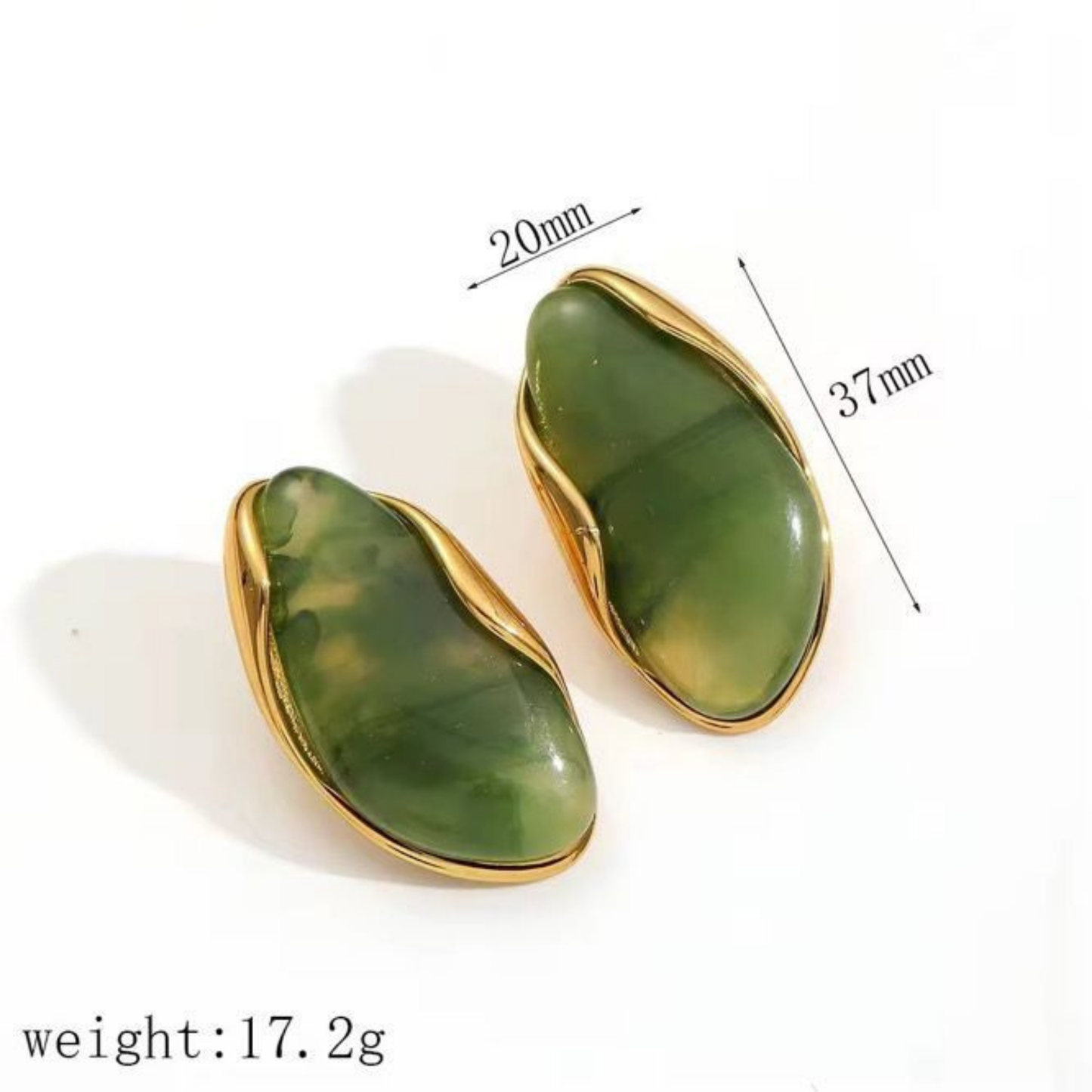 Green Teardrop Stud Earrings – Zariva