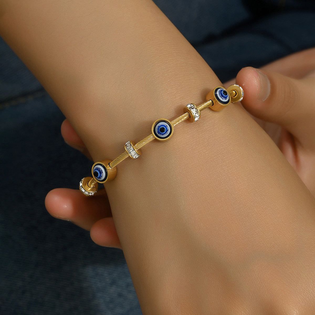 Nazar Evil Eye Gold Bracelet – Zariva