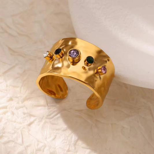 Celestia Multi-Stone Cuff Ring– Zariva