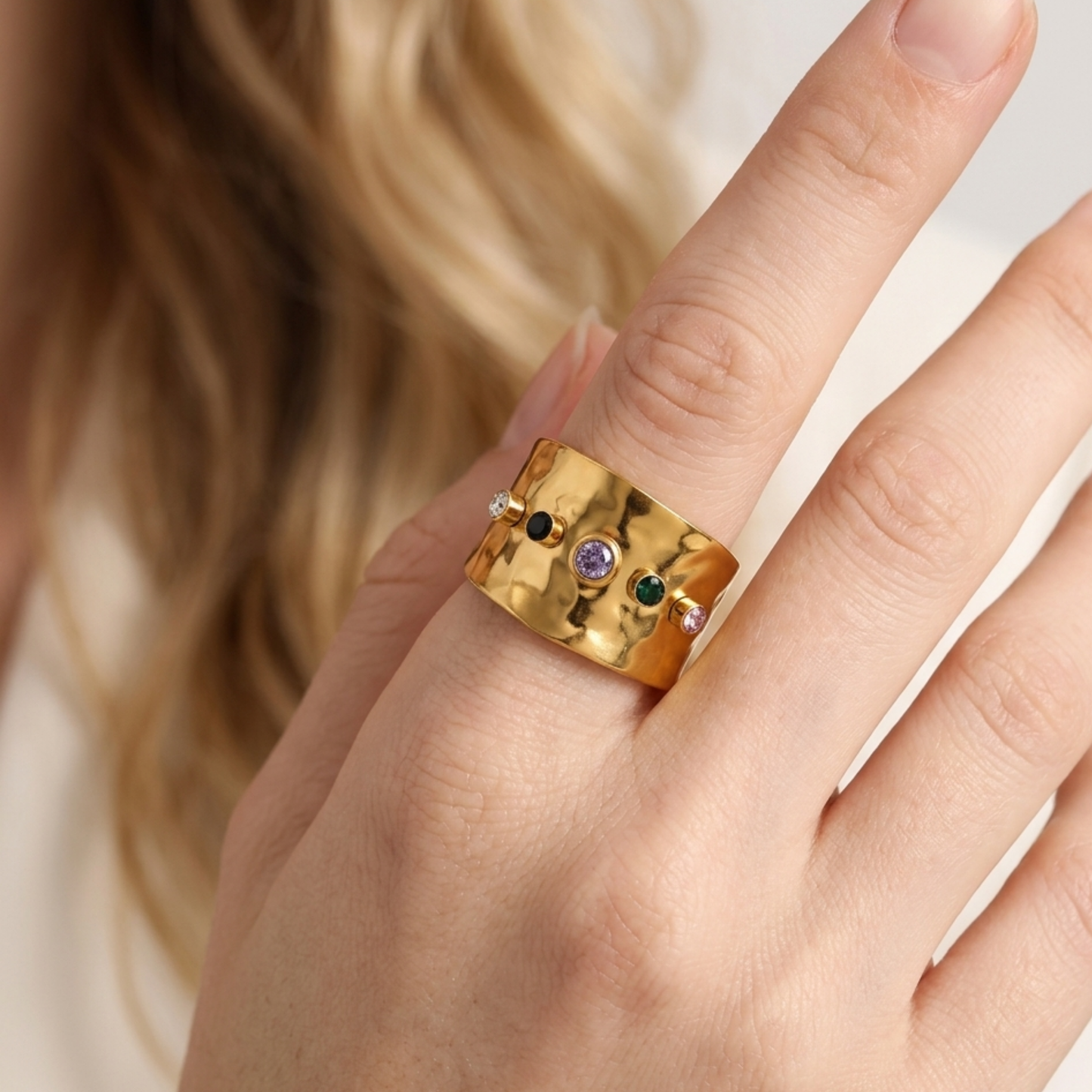 Celestia Multi-Stone Cuff Ring– Zariva