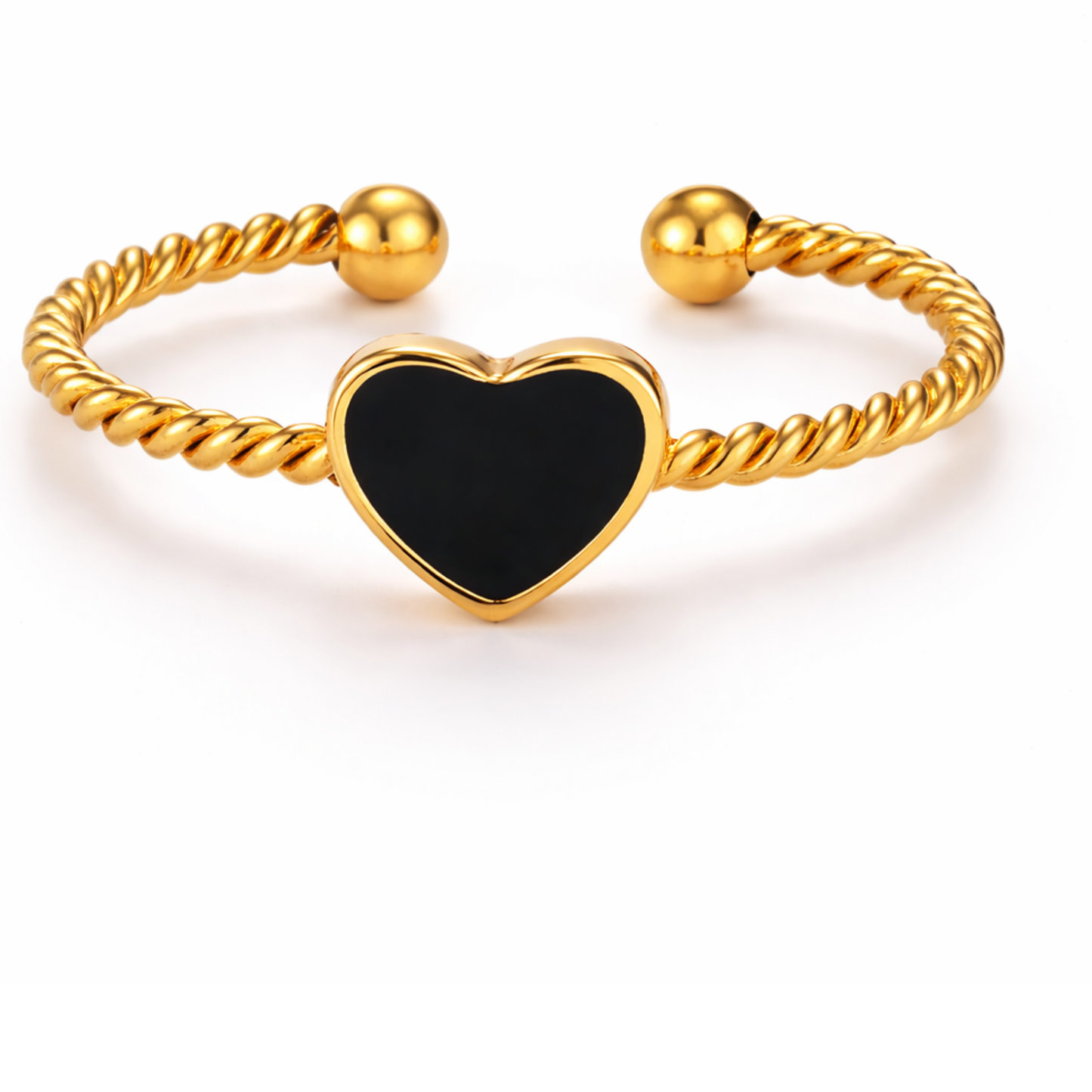 Noir Amora Heart Twist Ring– Zariva