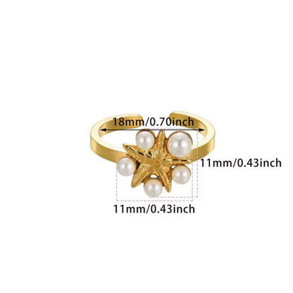 Celeste Pearl Starburst Ring– Zariva