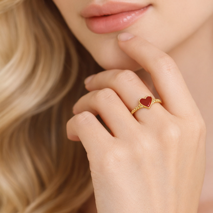 Amora Red Heart Ring– Zariva