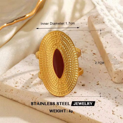 Azura Deep Red Statement Ring– Zariva