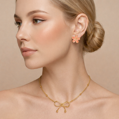 Aurelle Bow Necklace – Zariva