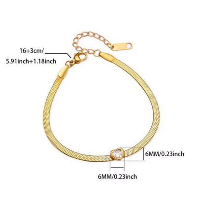 Ruby Heart Snake Chain Bracelet– Zariva