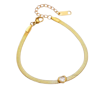Ruby Heart Snake Chain Bracelet– Zariva