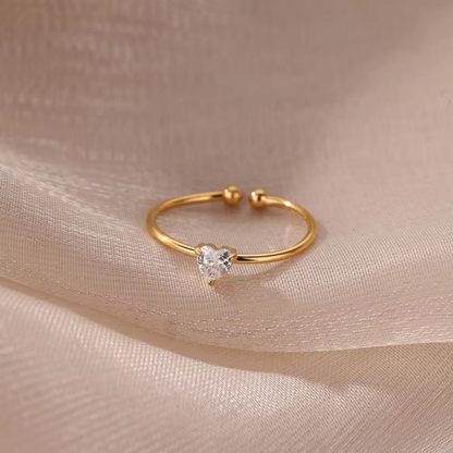 Amora Zircon Heart Solitaire Ring– Zariva