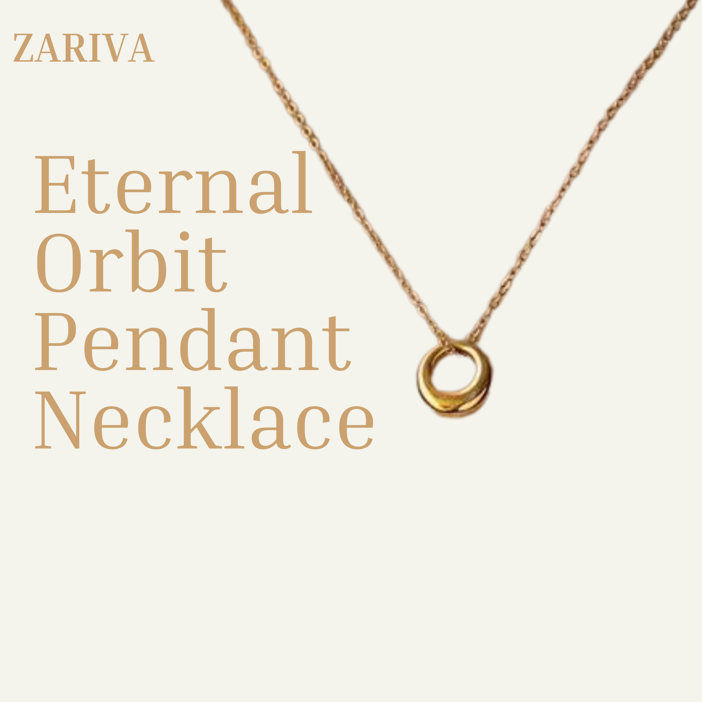 Aurelia Orbit Gold Pendant Necklace front view 