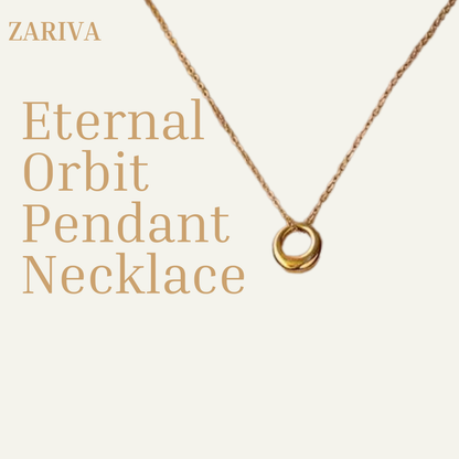 Aurelia Orbit Gold Pendant Necklace front view 