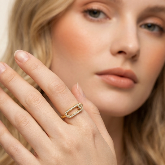 Aurelia Oval Zircon Ring –Zariva