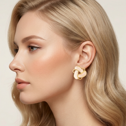 Elan Knot Gold Stud Earrings – Zariva