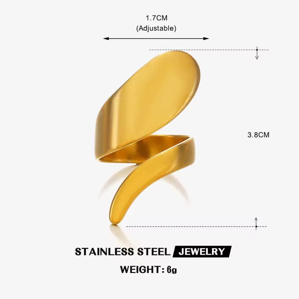 Aurelia Curve Gold Ring – Zariva