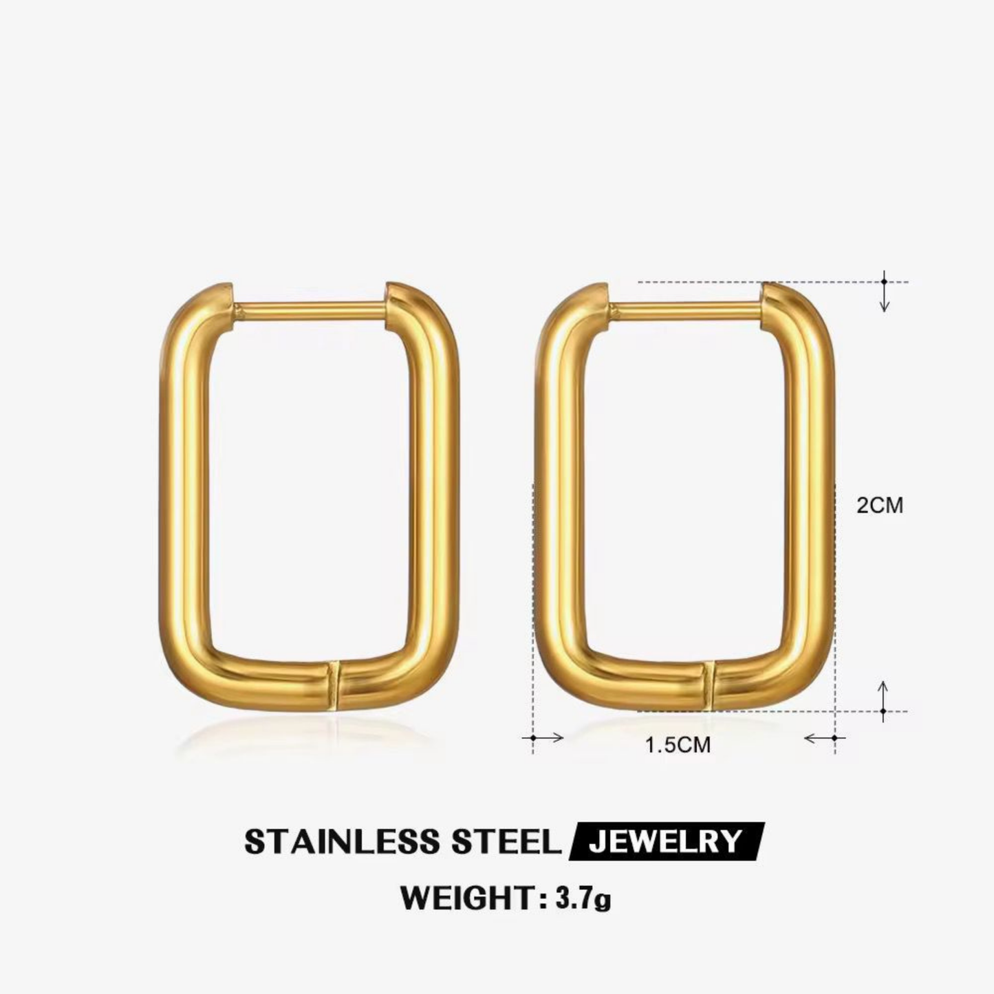 stainless-steel-zariva.webp
Gold rectangle hoop earrings in stainless steel, shown with 2 cm height, 1.5 cm width and 3.7 g weight by ZARIVA.
