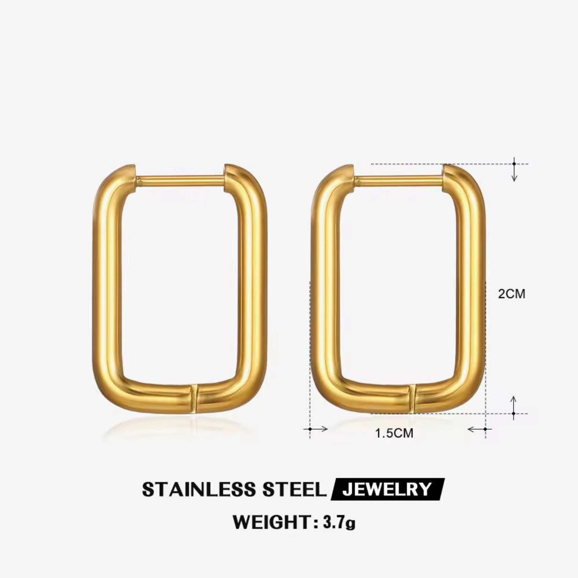 stainless-steel-zariva.webp
Gold rectangle hoop earrings in stainless steel, shown with 2 cm height, 1.5 cm width and 3.7 g weight by ZARIVA.