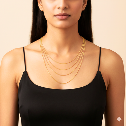 Aurelia Four Layer Gold Necklace elegant party wear jewellery