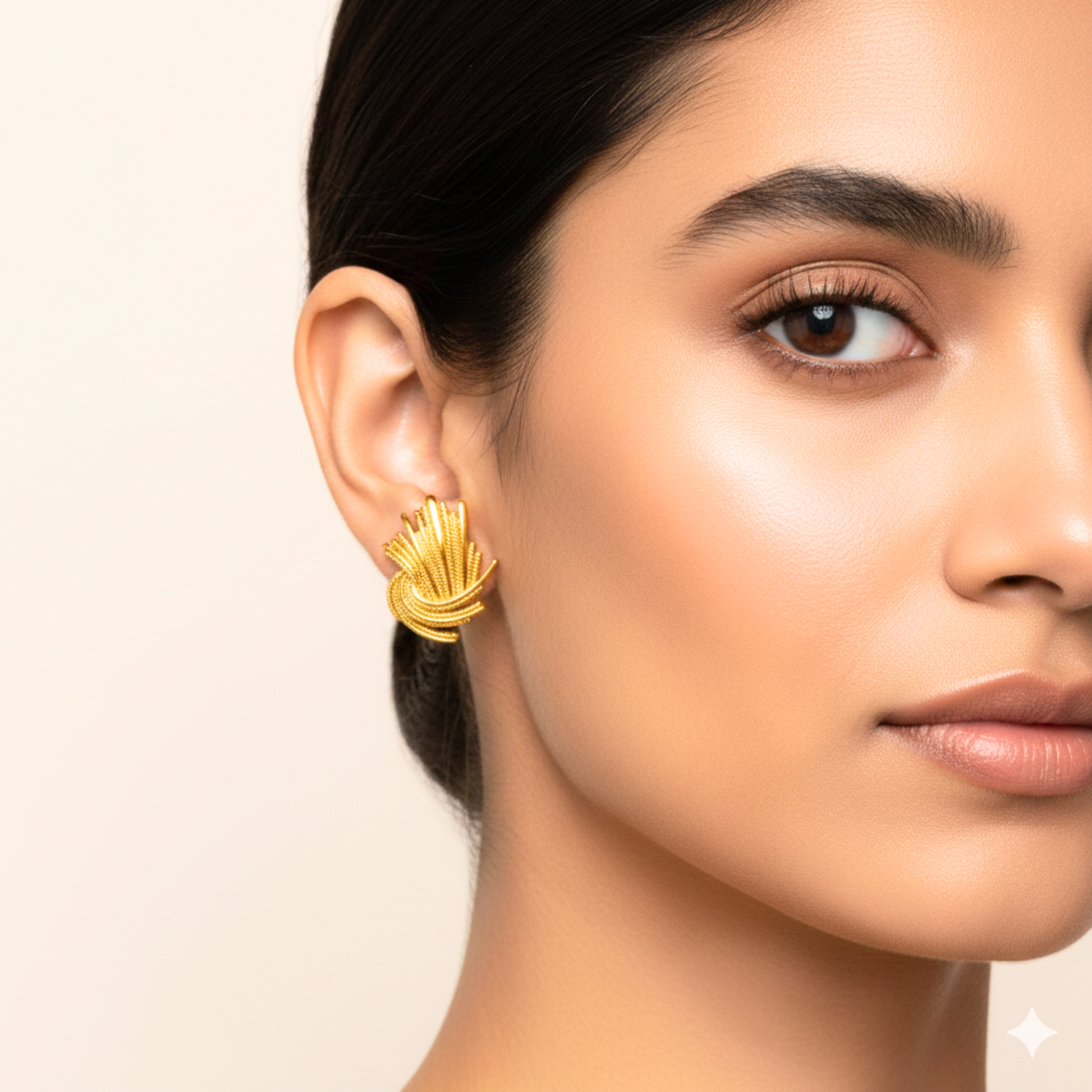 Aurelia Swirl Gold Stud Earrings Zariva