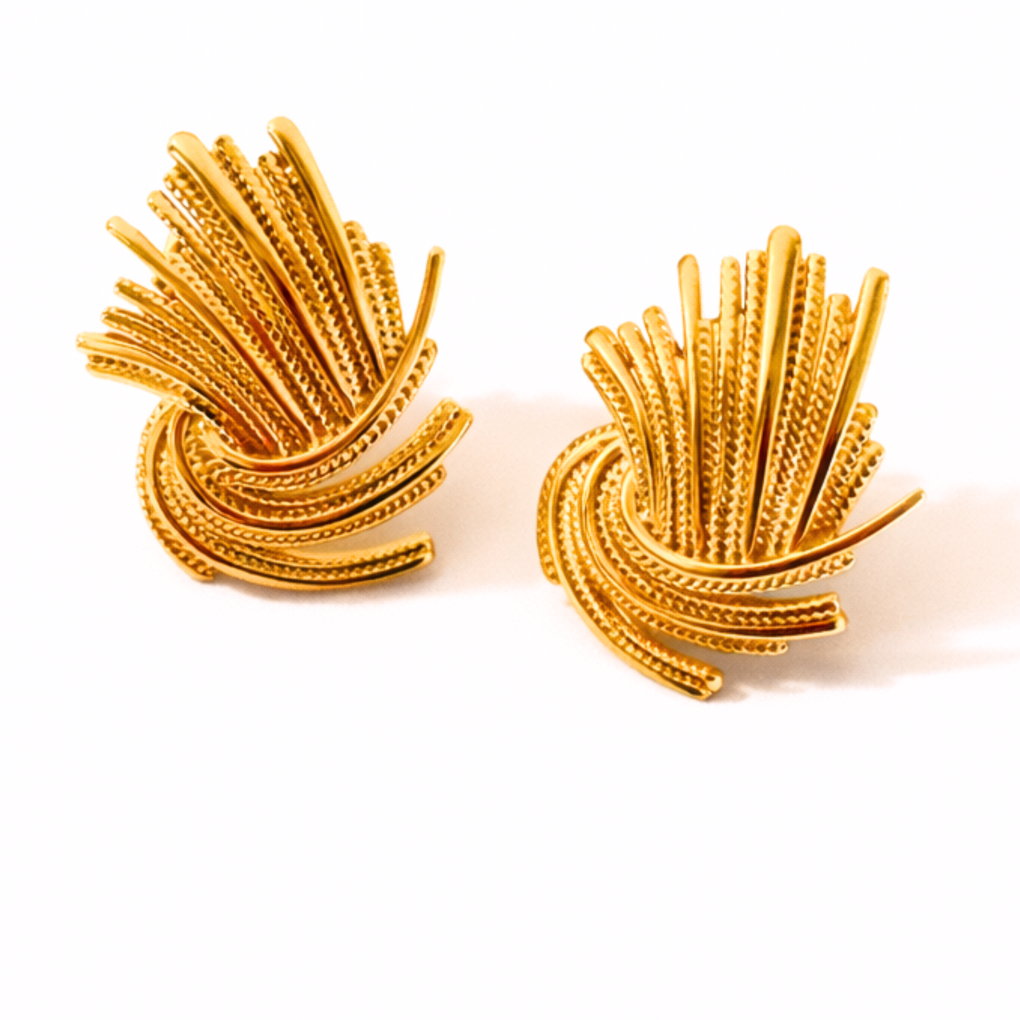 Aurelia Swirl Gold Stud Earrings Zariva